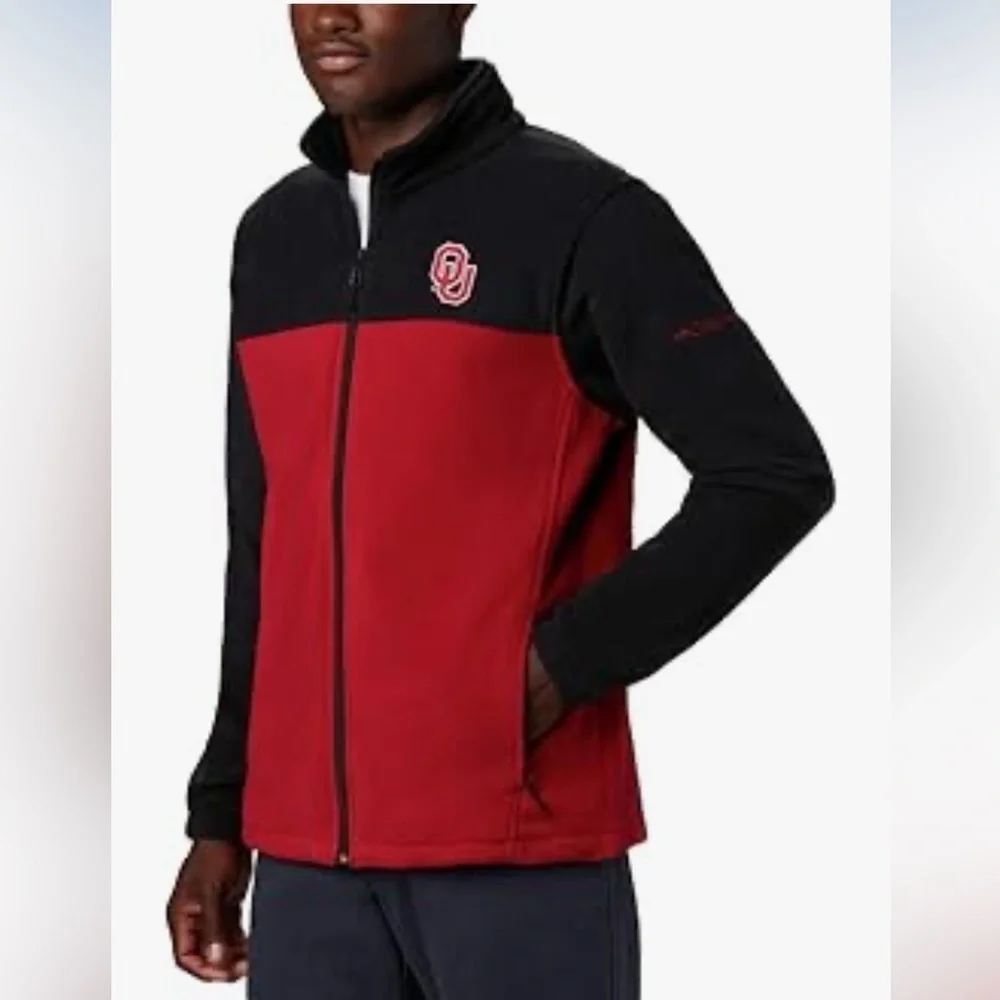 NWT Men’s Columbia NCAA Oklahoma Sooners Flanker III Fleece Jacket Small